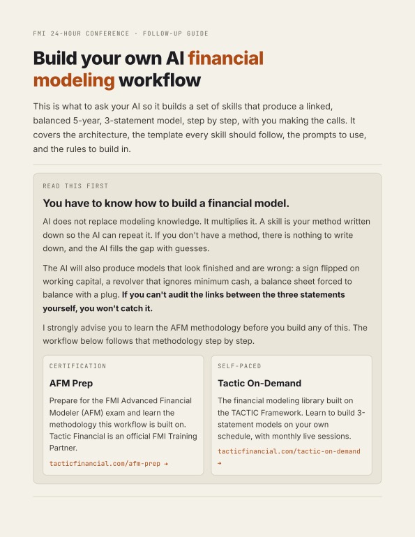 Cover of the guide Build your own AI financial modeling workflow, by Carolina Lago